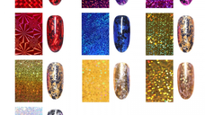 SET 10 FOLII DE TRANSFER HOLOGRAPHIC 4 X 20CM. - FT-S10 - Everin.ro