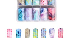 Set 10 folii de transfer marble100x4cm. ZRZ-55 - ZRZ-55 - Everin.ro
