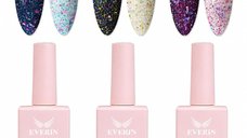 Set 3 Superstar Top Coat Everin SST2 - Hadid, Jennie, Kimora cu Efect Flakes