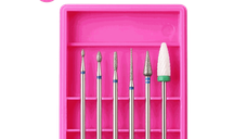 Set 6 Capete de Freză Pink R01 – Bituri Diamant & Ceramic pentru Cuticule și Îndepărtare Gel