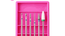 Set 6 Capete de Freză Pink R01 – Bituri Diamant & Ceramic pentru Cuticule și Îndepărtare Gel
