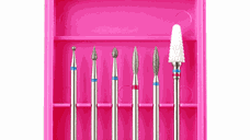 Set 6 Capete de Freză Pink R08 – Bituri Diamant & Ceramic pentru Cuticule și Îndepărtare Gel