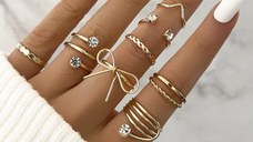 Set 8 Inele Aurii Pentru Poze- JO699HB - JO699HB - Everin.ro
