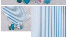 Sticker Decor Unghii Linii Albastre – Nail Art Elegant | EVERIN