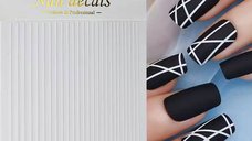 Sticker Decor Unghii Linii Albe – Design Minimalist și Elegant | EVERIN