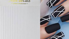 Sticker Decor Unghii Linii Albe – Design Minimalist și Elegant | EVERIN