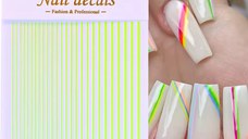 Sticker Decor Unghii Linii Galben Neon – Accente Fluorescente | EVERIN
