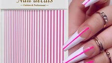 Sticker Decor Unghii Linii Roz – Design elegant & modern | EVERIN