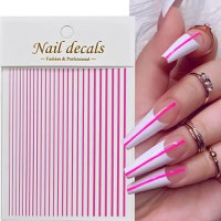 Sticker Decor Unghii Linii Roz – Design elegant &amp; modern | EVERIN - 1