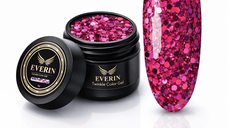Twinkle Color Gel EVERIN 5ml – 08 | Gel Color Roz Intens cu Sclipici Holografic pentru Manichiură Profesională