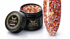 Twinkle Color Gel EVERIN 5ml – 17 | Gel Color Cupru cu Sclipici Holografic pentru Manichiură Profesională