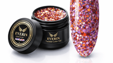 Twinkle Color Gel EVERIN 5ml – 18 | Gel Color Violet-Roșiatic cu Sclipici Holografic pentru Manichiură Profesională