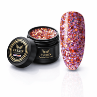 Twinkle Color Gel EVERIN 5ml – 18 | Gel Color Violet-Roșiatic cu Sclipici Holografic pentru Manichiură Profesională - 1