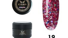 Twinkle Color Gel EVERIN 5ml – 19 | Gel Color Roz Intens cu Sclipici Holografic Multicolor pentru Manichiură Profesională