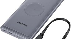 Acumulator Extern Samsung EB-U3300XJEGEU,10000 mAh, Incarcare wireless, 2 x USB Type-C, Super fast charge 25W (Gri)