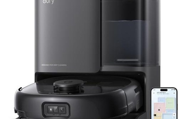 Aspirator robot eufy E25 Omni cu mop, sistem 20,000 Pa, sistem HydroJet, statie All-in-one (Negru)