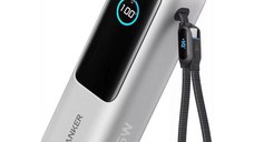 Baterie Externa Anker A1695H41, 25000mAh, 165W, QC + PD, 1 x USB-A - 3 x USB-C, Argintiu
