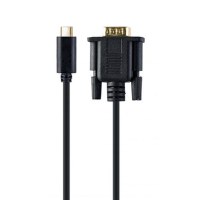 Cablu Gembird A-CM-VGAM-01, USB-C la VGA, 2m (Negru) - 1