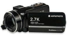 Camera video Agfa CC2700, 2.7 K, HDMI, Panou tactil LCD 3.0 inch, Stabilizator electronic DIS, Telecomanda, Baterie litiu, Negru