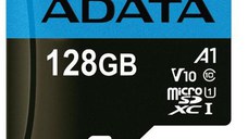 Card ADATA MicroSDXC Premier, 128GB, Clasa 10, V10, A1 + Adaptor SD