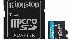 Card de memorie microSDXC Kingston Canvas Go! Plus, 1TB, V30, Clasa 10 + Adaptor SD