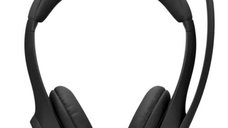 Casti Logitech Zone 300 pentru Call Center, Microfon Dual, Bluetooth, Negru