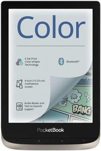 E-Book Reader PocketBook Color, Ecran E Ink Kaleido 6inch, Procesor 1GHz, 16GB, 1GB RAM, Bluetooth, Wi-Fi (Argintiu) - 1