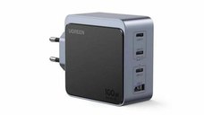 Incarcator retea Ugreen Nexode Air 100W, GaN Fast Charging, 3x USB-C, 1x USB-A, Negru/Gri