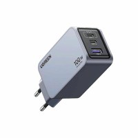Incarcator retea Ugreen Nexode Pro 100W, GaN Mini, 2x USB-C, 1x USB-A, cu cablu USB-C inclus, Gri - 1