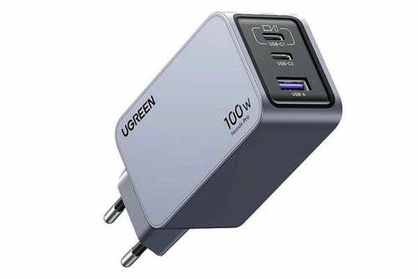 Incarcator retea Ugreen Nexode Pro 100W, GaN Mini, 2x USB-C, 1x USB-A, cu cablu USB-C inclus, Gri