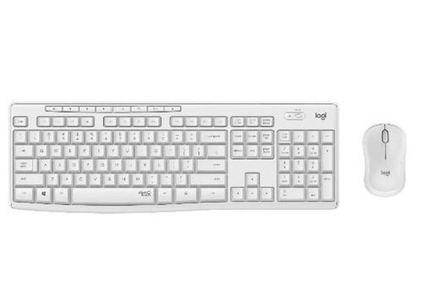 Kit wireless tastatura si mouse Logitech MK295 Silent, US layout, USB (Alb)