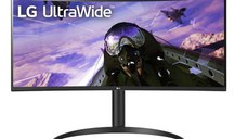 Monitor Gaming VA LED LG 34inch 34WP65CP-B, UWQHD (3440x1440), HDMI, DisplayPort, Ecran curbat, Boxe, 160 Hz, 1ms (Negru)