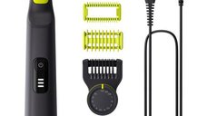 Philips OneBlade Pro 360 QP6542/15 - Aparat de tuns si barbierit cu autonomie de 90 minute, lama 360 si sistem dublu de protectie, Wet&Dry (Negru/Verde)