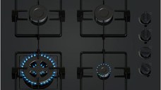 Plita incorporabila Bosch POH6B6K30, Gaz, 4 arzatoare, Arzator Wok, Gratar otel, 60 cm, Sticla (Negru)