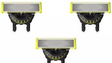 Rezerva OneBlade 360 QP430/50, otel inoxidabil, umed si uscat, kit 3 lame,compatibil orice model Philips OneBlade si OneBladePro, Verde