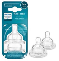 Set 2 tetine Philips Avent Anti-colici SCY762/02, +1 luna, Debit 2 (Transparent) - 1