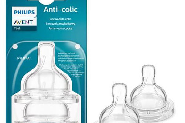 Set 2 tetine Philips Avent Anti-colici SCY762/02, +1 luna, Debit 2 (Transparent)