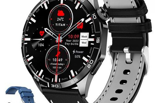 Smartwatch iHunt Watch 13 Titan, Ecran AMOLED 1.43inch, Bluetooth, IP68, Monitorizre somn, Pedometru, Contor calorii, Ritm cardiac, Curea suplimentara silicon (Negru)
