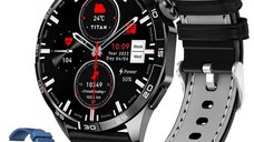 Smartwatch iHunt Watch 13 Titan, Ecran AMOLED 1.43inch, Bluetooth, IP68, Monitorizre somn, Pedometru, Contor calorii, Ritm cardiac, Curea suplimentara silicon (Negru)