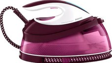 Statie de calcat Philips PerfectCare Compact GC7842/40, Optimal Temp, Talpa Steam Glide, 120 g/min, 400 g abur, 6.5 bari, 1500 ml, Smart Calc Clean (Violet)