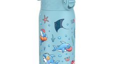 Sticla de apa Ion8 Sharks pentru copii, inox, 400ml