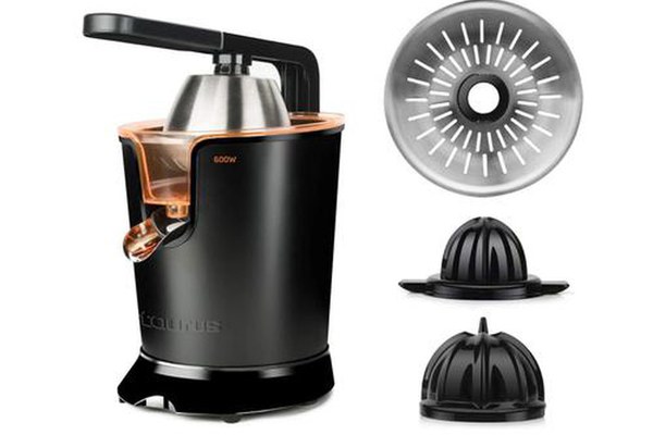 Storcator de citrice Taurus Easy Press 600, 600 W, 2 conuri, 2 site (Negru)