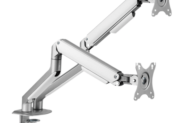 Suport birou 2 monitoare Serioux MM63-C024, 17″-32″, 9kg, Argintiu