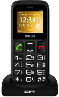 Telefon Mobil MaxCom Comfort MM426, Buton SOS, 2G, Dual SIM (Negru) - 1