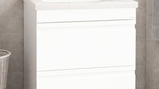 Baza front MDF cu Lavoar seria 886, 60 cm, alb, cu sertare