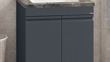 Baza frontala MDF cu Lavoar seria 886, 60 cm, antracit, montata