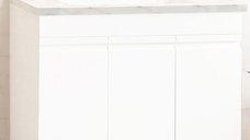 Baza frontala MDF cu lavoar seria 886, montaj inclus, 100 cm, alb