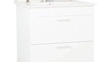 Baza si Lavoar 067, 80 cm, Alb cu Sertare