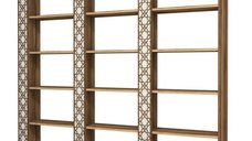 Biblioteca CITY 3, nuc + crem, 184,6x24,2x170 cm