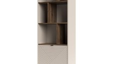 Biblioteca deschisa EVO, 1 usa, casmir + stejar castello, 63,4x40x194,6 cm